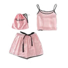 Pijama 2 Piezas Rosa Palmas Short Satinada - Sticky Bra #brasier_sin_espalda# #brasier_para_escotes# #brasier_para_vestido# #brasier_strapless# #brasier_adhesivo# #brasier_adherente# #brasier_de_silicon# #brasier_escot