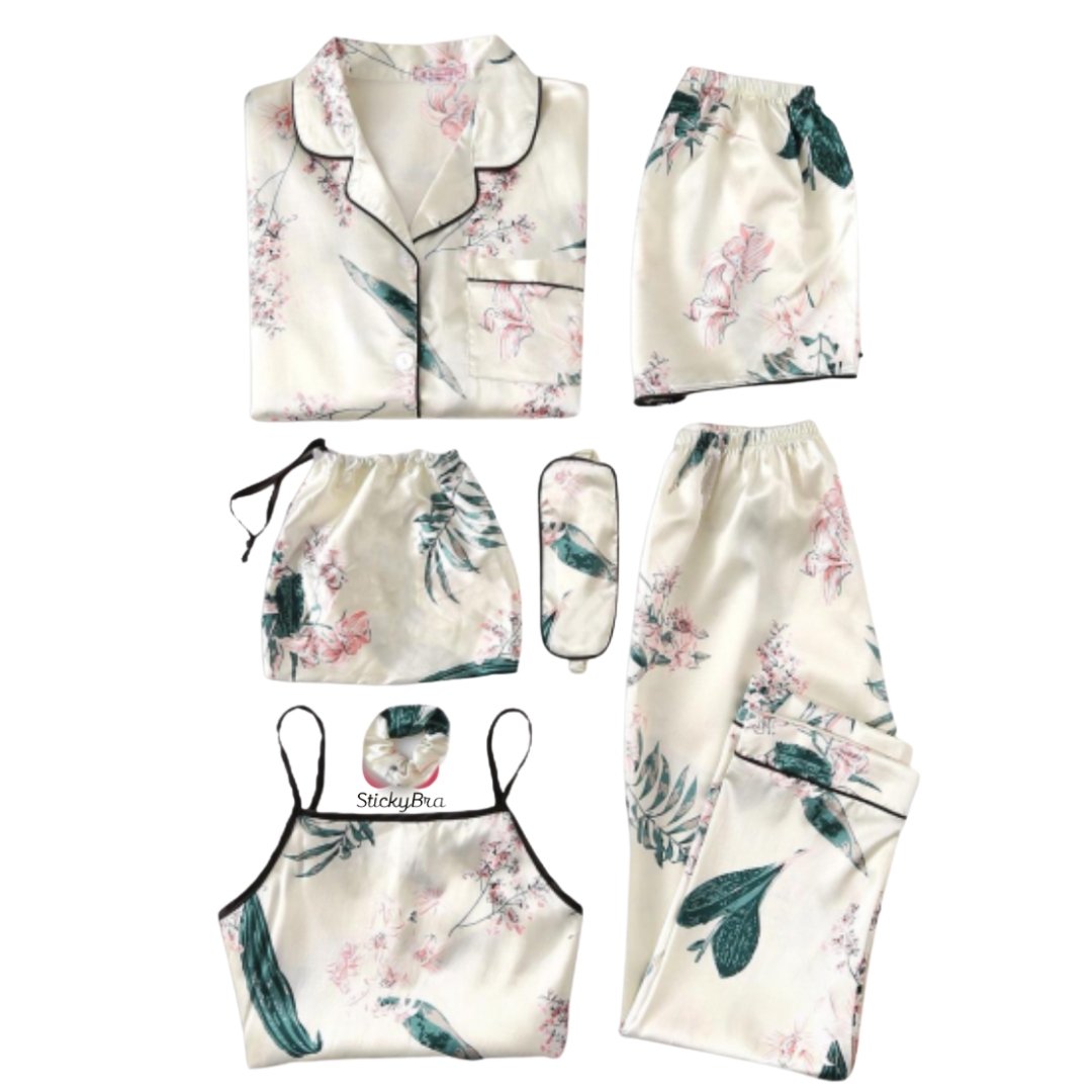 Pijama Bloom 7 piezas - Sticky Bra #brasier_sin_espalda# #brasier_para_escotes# #brasier_para_vestido# #brasier_strapless# #brasier_adhesivo# #brasier_adherente# #brasier_de_silicon# #brasier_escot