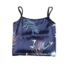 Pijama Satinada 2 Piezas Palmas Azul Short - Sticky Bra #brasier_sin_espalda# #brasier_para_escotes# #brasier_para_vestido# #brasier_strapless# #brasier_adhesivo# #brasier_adherente# #brasier_de_silicon# #brasier_escot