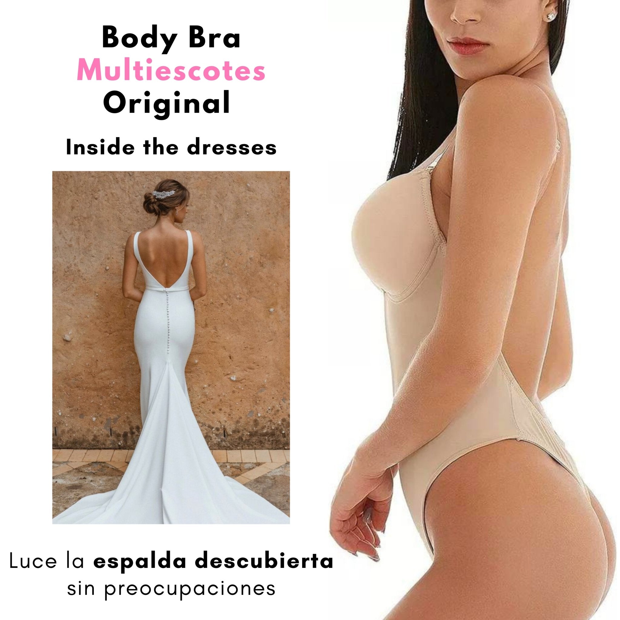 Shappie - Body Bra Multiescotes - Sticky Bra #brasier_sin_espalda# #brasier_para_escotes# #brasier_para_vestido# #brasier_strapless# #brasier_adhesivo# #brasier_adherente# #brasier_de_silicon# #brasier_escot
