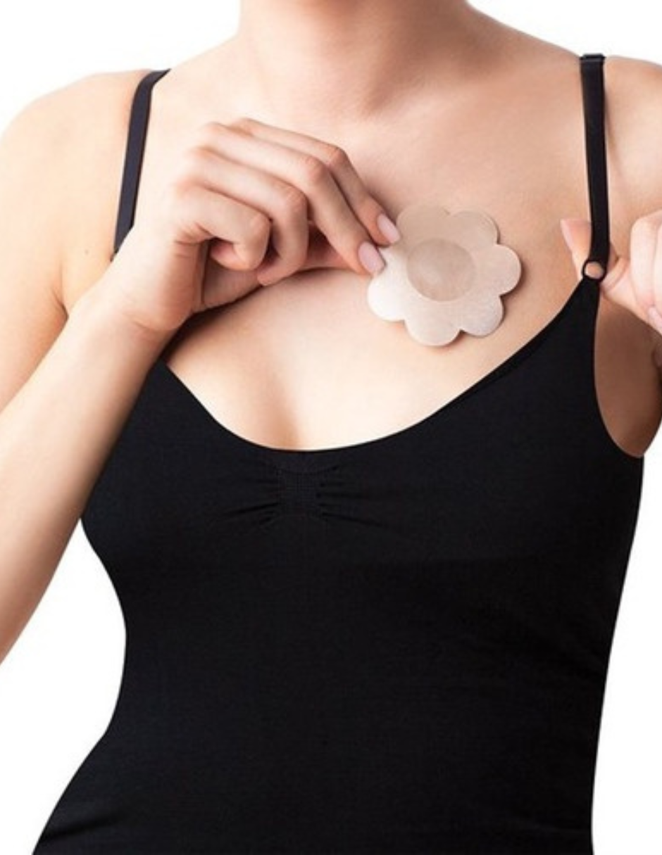 KHDULQ 4 Pares Pezoneras Ultra Finas Adhesivas – Silicona Hipoalergénica, Invisibles Bajo Ropa, 8 Cm