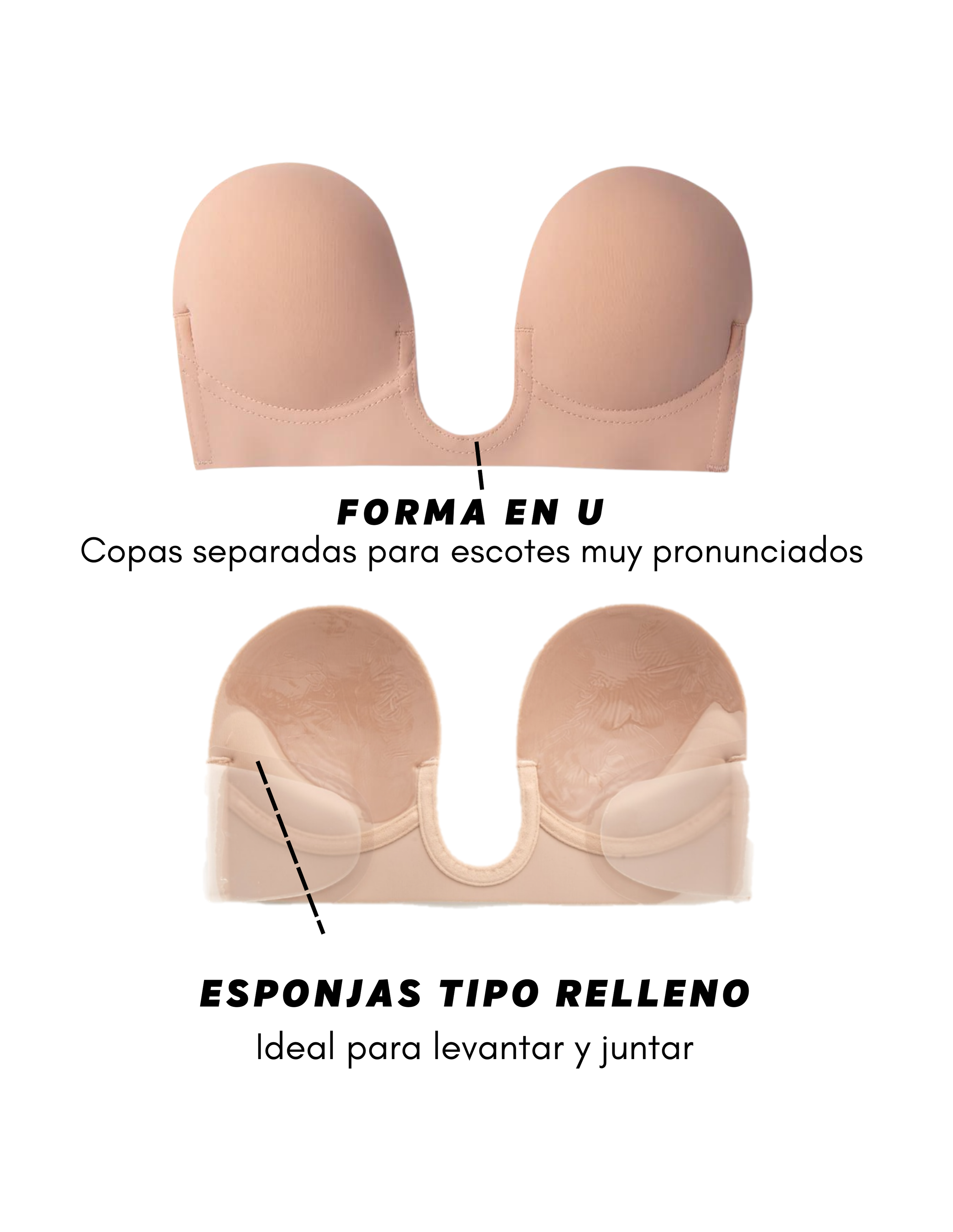 Escote Profundo Escotes Push Up Brasier Adhesivo Sujetador Sticky Bra