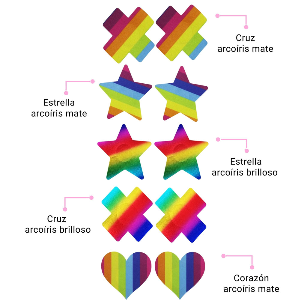 Pride Nipple Cover 5 KIT 🌈 - Sticky Bra #brasier_sin_espalda# #brasier_para_escotes# #brasier_para_vestido# #brasier_strapless# #brasier_adhesivo# #brasier_adherente# #brasier_de_silicon# #brasier_escot